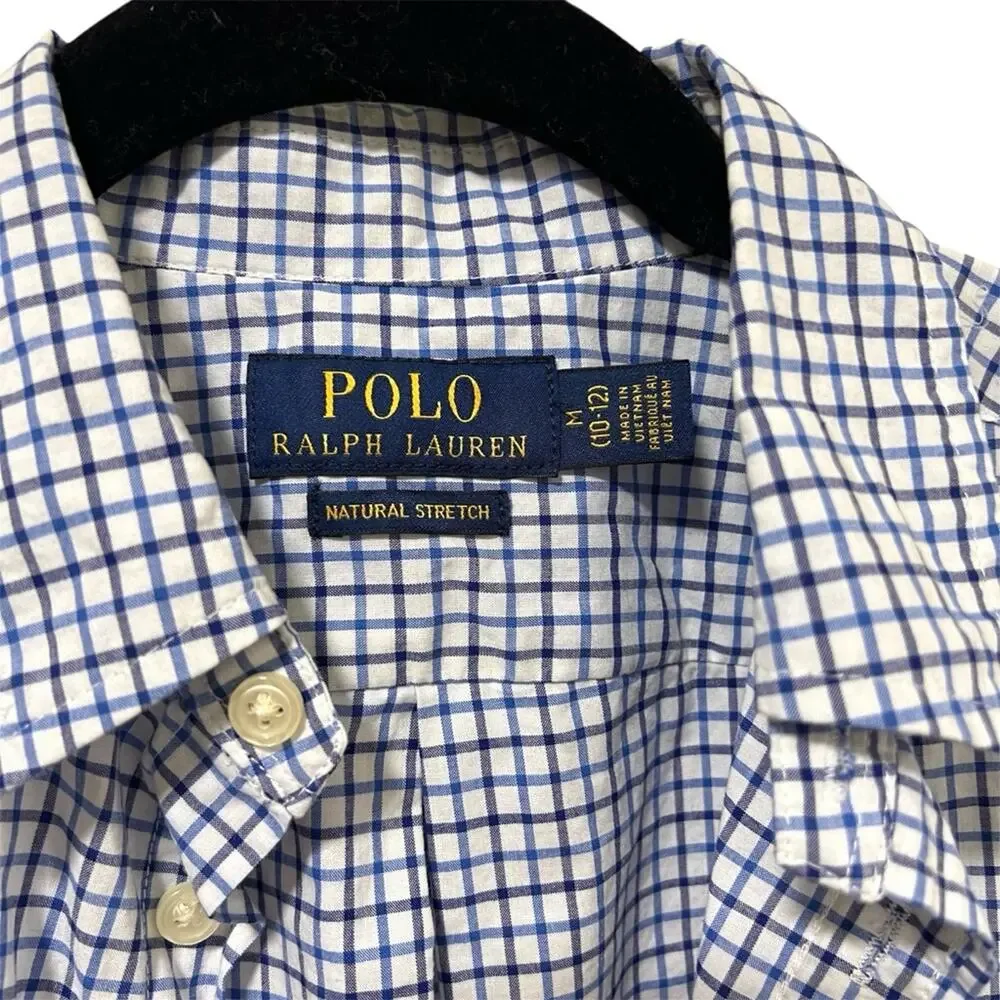 Polo Ralph Lauren Kids Plaid Poplin Button-Down Shirt M 10-12